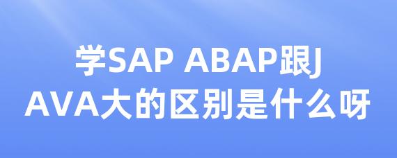 学SAP ABAP跟JAVA大的区别是什么呀