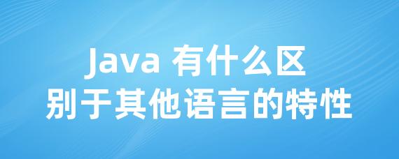 Java 有什么区别于其他语言的特性