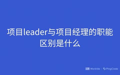 项目leader与项目经理的职能区别是什么